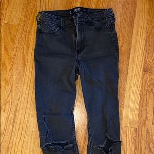 Hollister high rise black ripped jeans